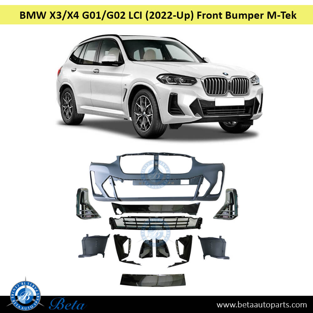 BMW X3 / X4 G01 LCI / G02 LCI (2022-2023), Front Bumper M-Tek with PDC with Park Assist, China BMW X3 / X4 G01 LCI / G02 LCI (2022-2023), Front Bumper M-Tek with PDC with Park Assist, China